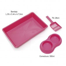 33601 - KIT BANDEJA ROSA FOUR PLASTIC