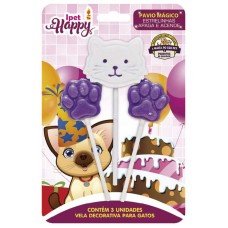 35541 - VELA ANIVERSARIO IPET HAPPY CAT AZUL