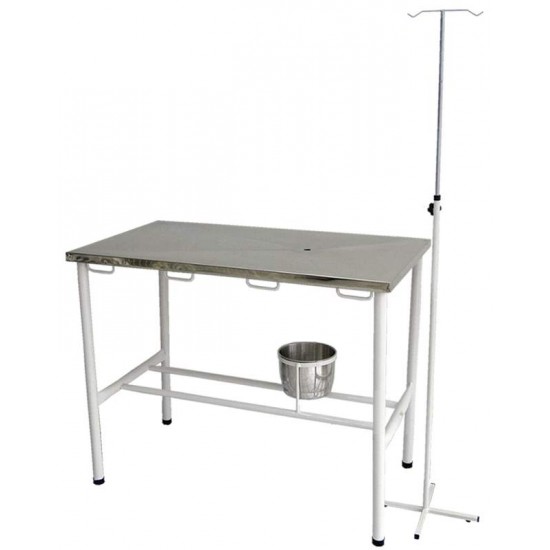 MESA ATENDIMENTO TAMPO INOX/FERRO (3003)