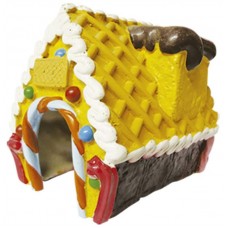 12775 - ENFEITE RESINA CASA HAMSTER BOLO CHOCOLATE P