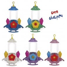 100 - BEBED. PLAST PET POP 3 FLORES C/ CHAPEU C/6