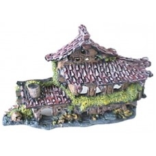 3439 - ENFEITE RESINA CASA VAZADA PEQ. 15X15CM