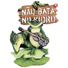 6112 - ENFEITE RESINA SAPO C/VIOLA/PLACA (1084)