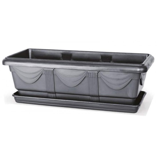 JARDINEIRA PRETA SEM PRATO (50CM) 