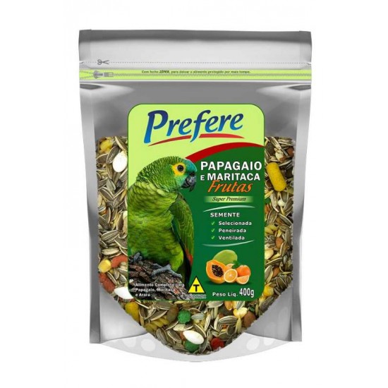 Prefere Mix Alimento Papagaio c/ Frutas 400g
