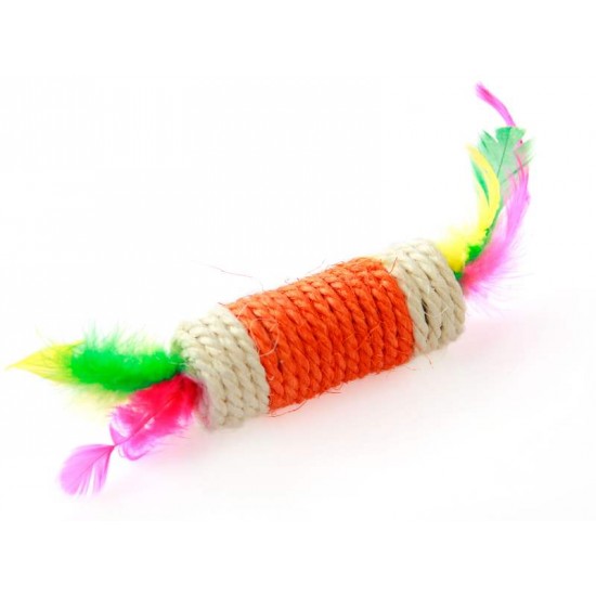 BRINQUEDO GATO NAPI SISAL ROLO PENAS BG-24
