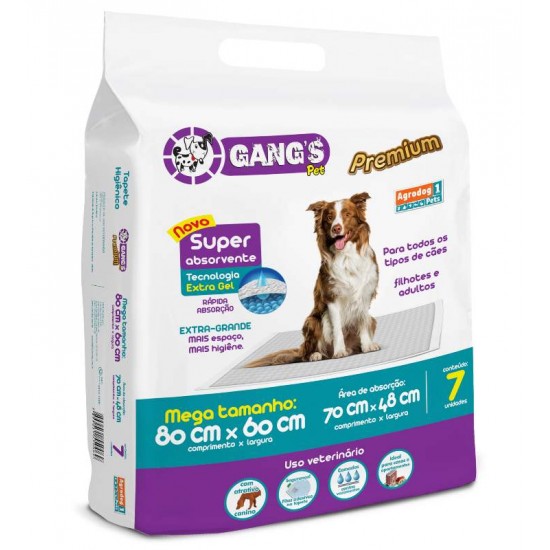 TAPETE HIGIENICO GANGS PREMIUM 80X60 C/7 UN